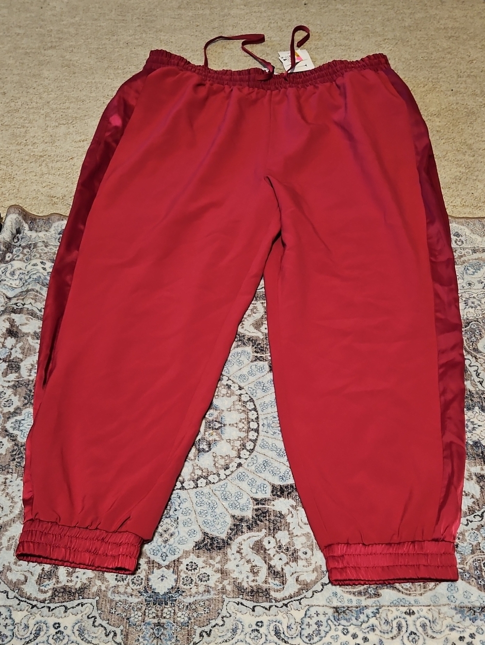 Women's Red Joggers with Side Panels